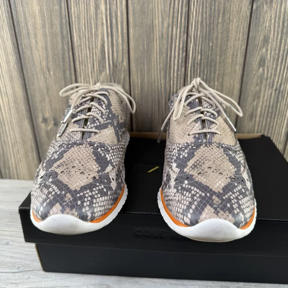 Cole Haan Zerogrand Wing Ox II Python Print Women's Oxford Shoes 8.5B